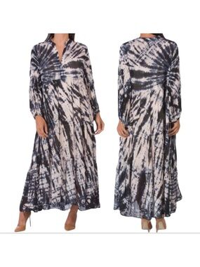 Young Fabulous & Broke Black and White Tie-Dye Maxi Dress
